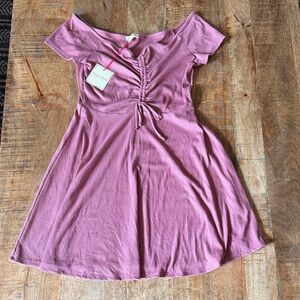 Rolla Coster Mauve Off-Shoulder Kids Dress